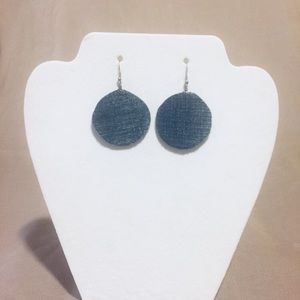 Denim circle earrings